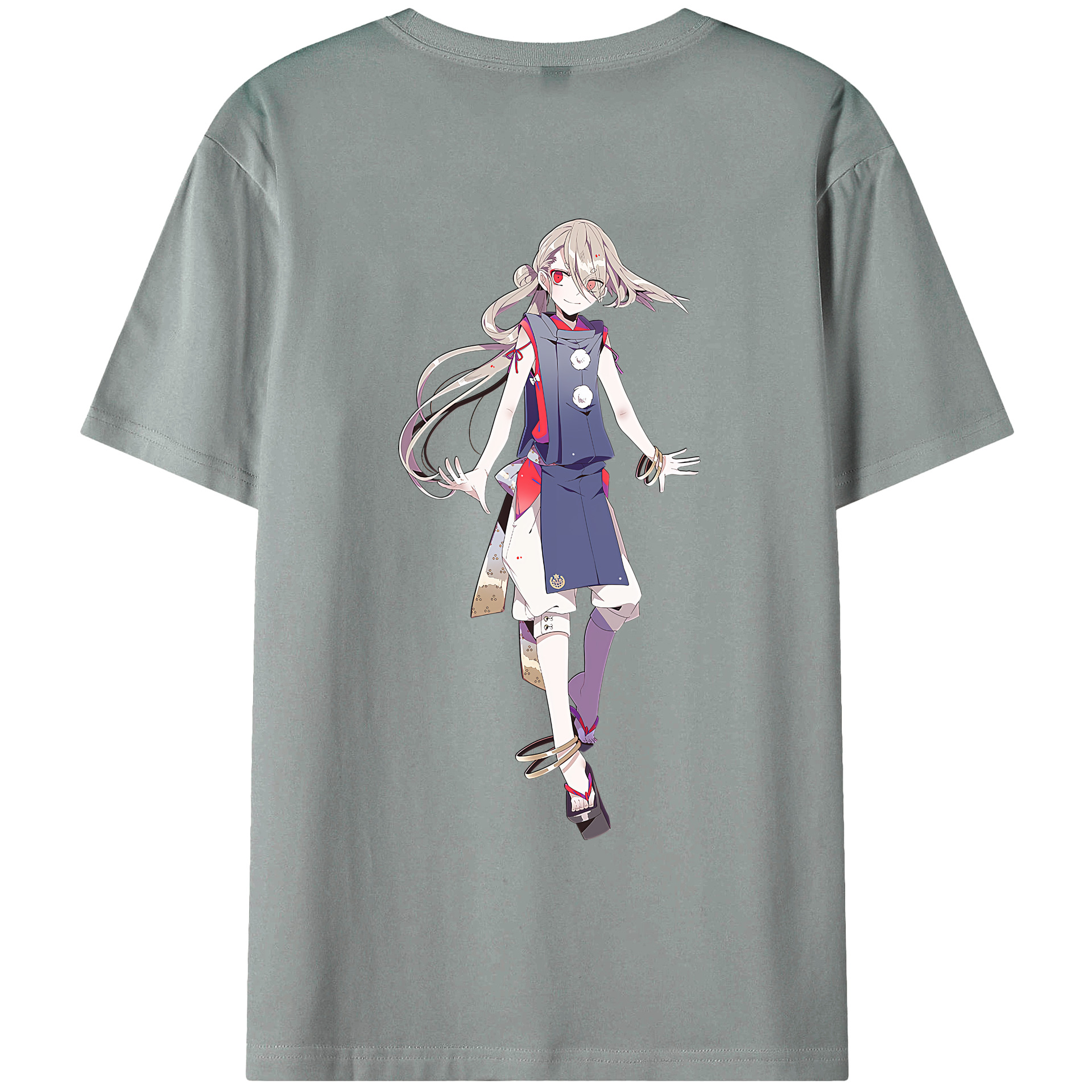 （画像用） 刀剣乱舞 Touken Ranbu 綿100％ メンズ半袖Tシャツ（バックプリント） 通気性